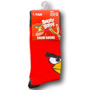 3/$20 Angry Birds Funny Novelty Crew Socks - NWT